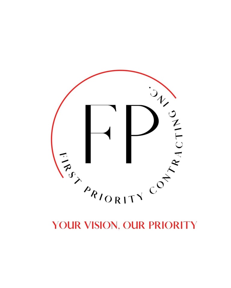 FP logo with red circular border, text reads First Priority Consulting, tagline Your Vision Our Priority below